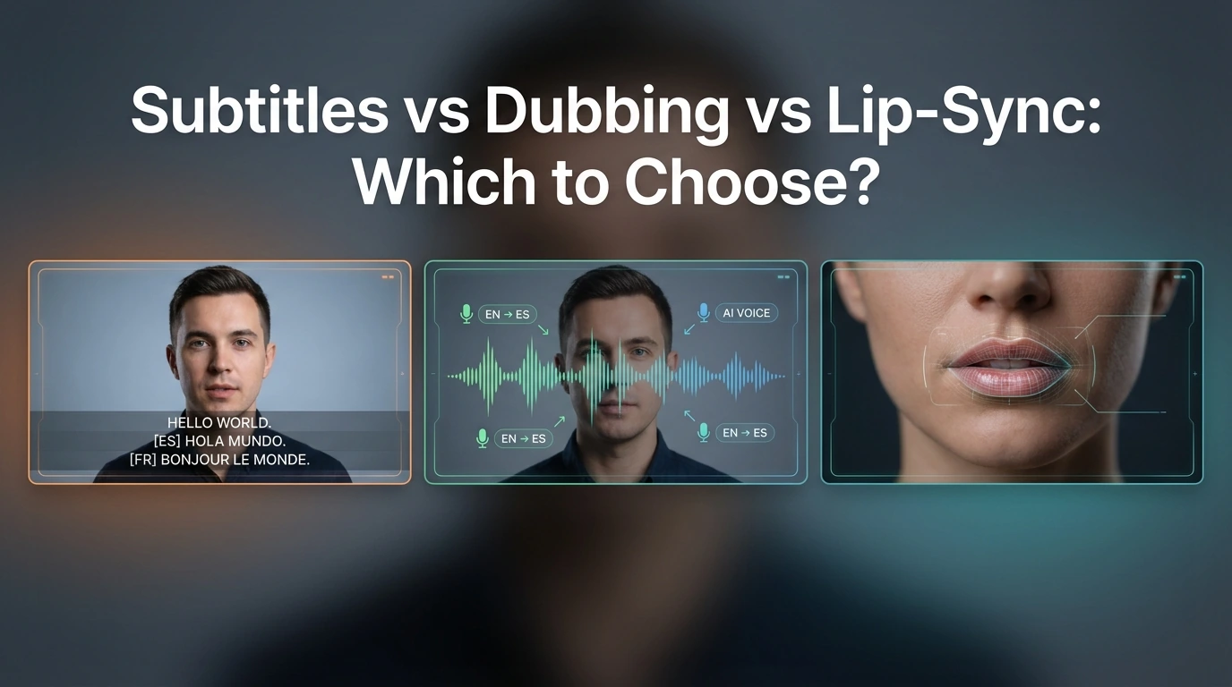 Subtitles vs Dubbing vs Lip-Sync: Which to Choose?